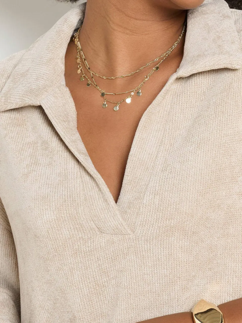 LOLALIZA fluwelen midi jurk - beige, foto 6