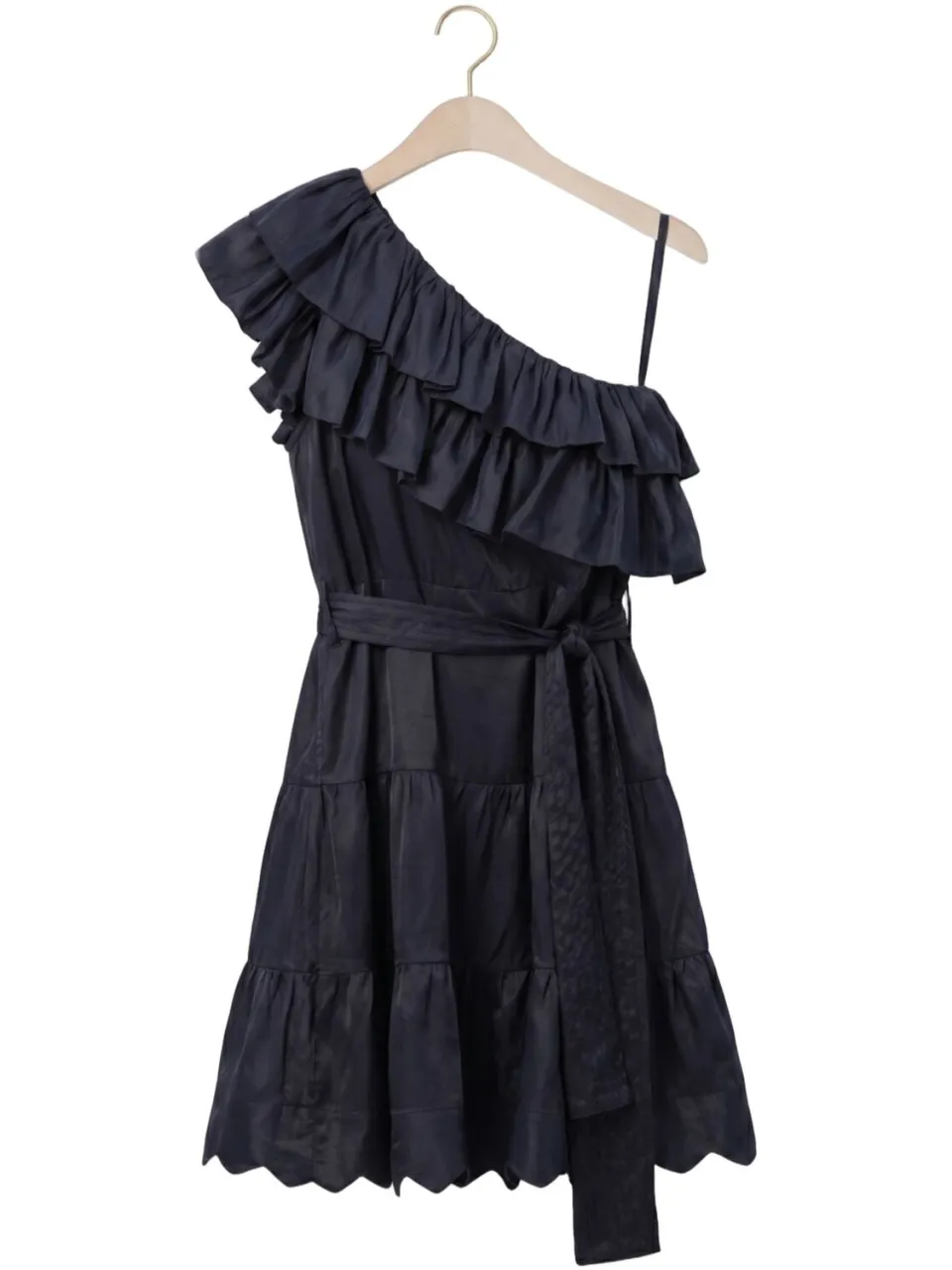 AMAYA Amsterdam Rosewood one shoulder jurk donkerblauw, foto 2