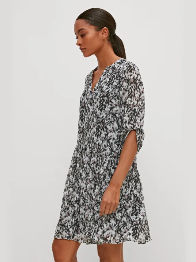 Comma female - Zartes Kleid mit Knopfleiste zwart