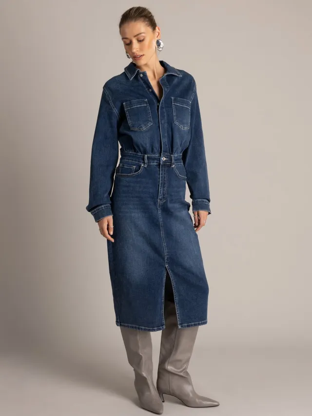 Yest jurk Yurielle Dark Blue Denim