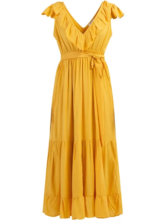 IZIA Maxi jurk geel