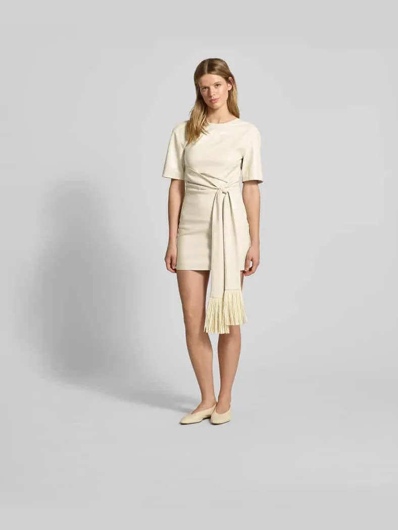 Nanushka Mini-jurk met plooien Ecru