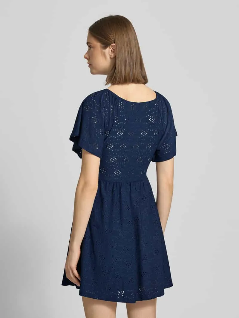 Only Getailleerde vrijetijdsjurk met etskanteffect model 'SMILLA' marineblauw, foto 3