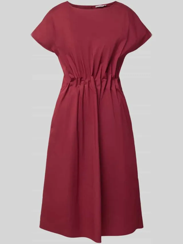 Christian Berg Woman Selection Midijurk met ronde hals en draperieën bordeaux, foto 2