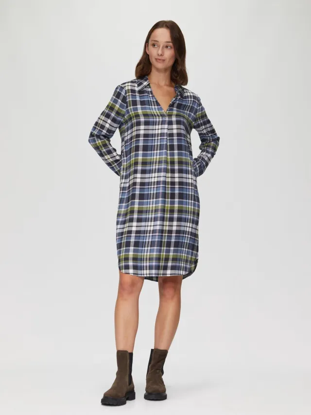 S.Oliver female - Viscose jurk met afgeronde zoom navy
