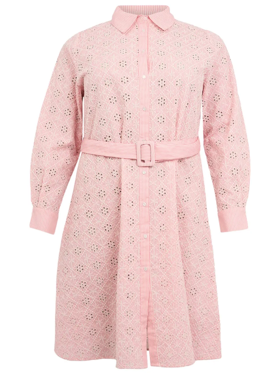 Yoek blousejurk broderie roze, foto 3