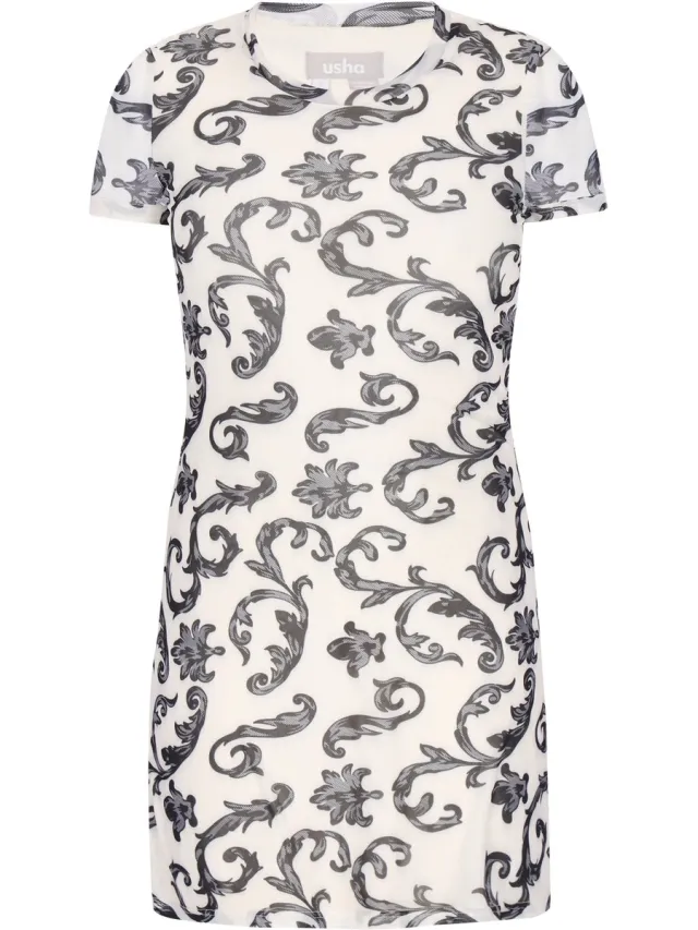 Usha Dress offwhite black