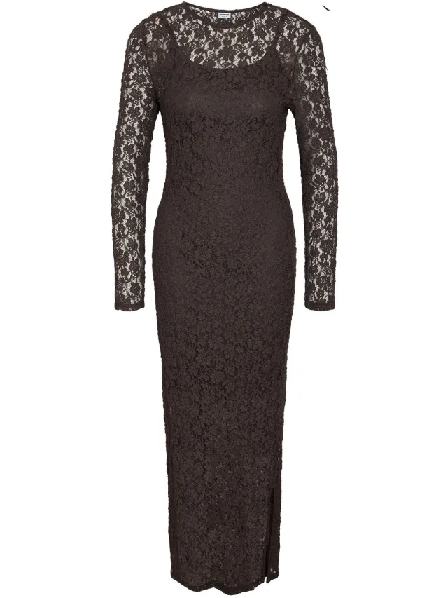 Noisy May Maxi jurk NMMIRIAM Chocolate Brown