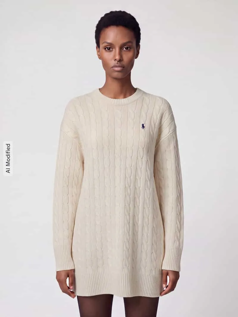 Polo Ralph Lauren Tricotjurk van mix van wol en kasjmier wit, foto 4