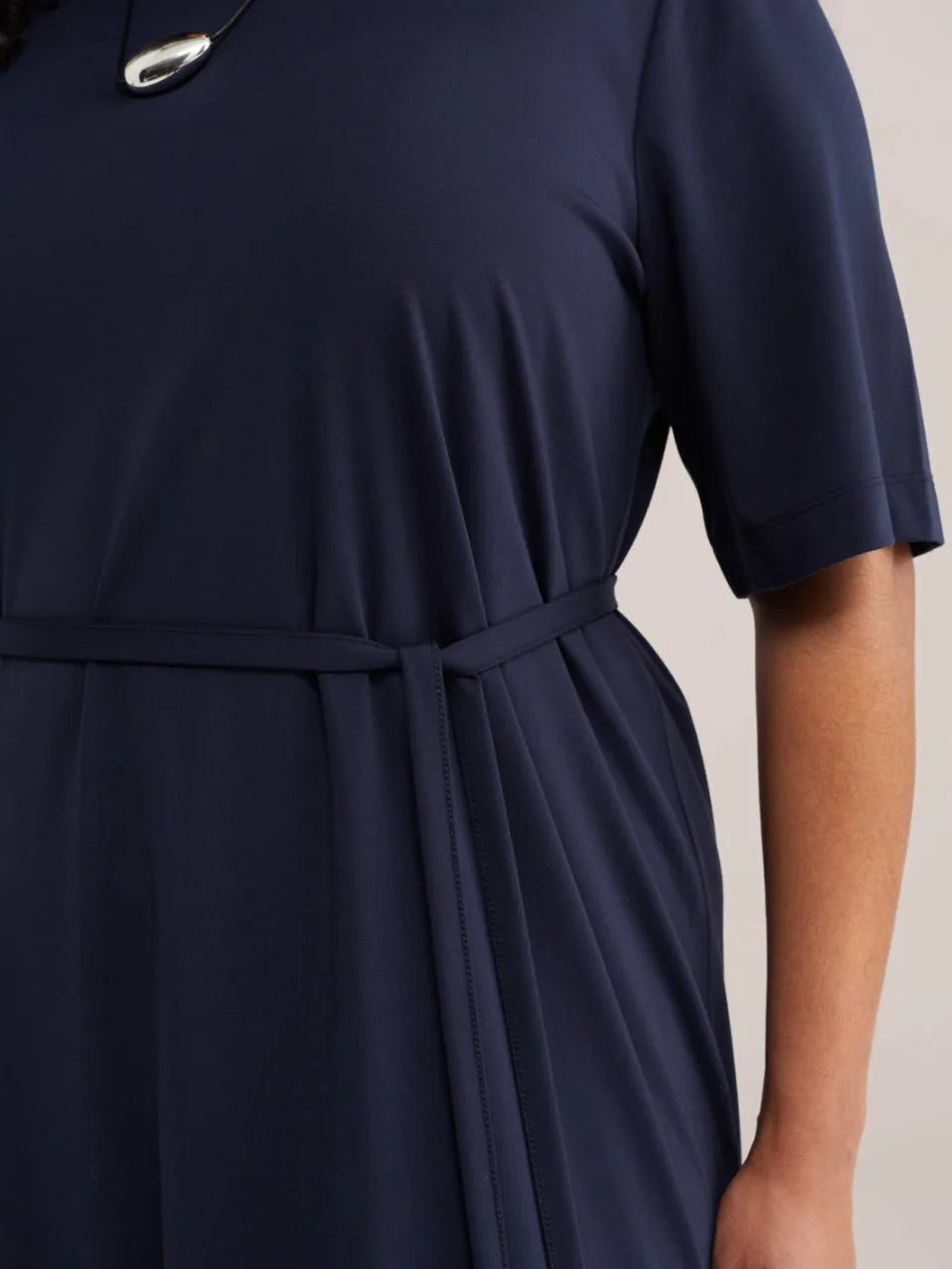 WE Fashion Curve midi zomerjurk met ronde hals Plus Size - blauw, foto 3