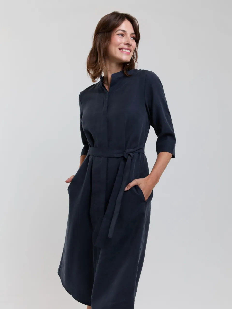 AYANI dames vegan Blousejurk Anne Donkerblauw extra donkerblauw, foto 2