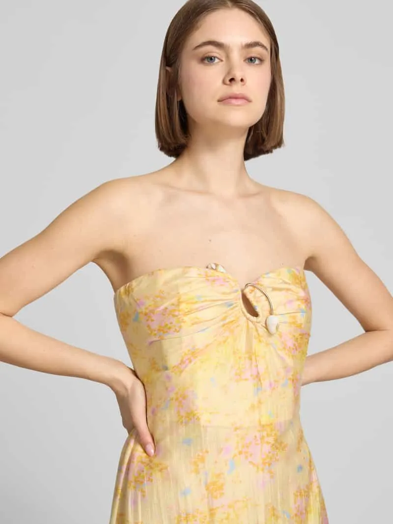 bardot Maxi-jurk in off-shoulder-look model 'AMINA' geel, foto 4