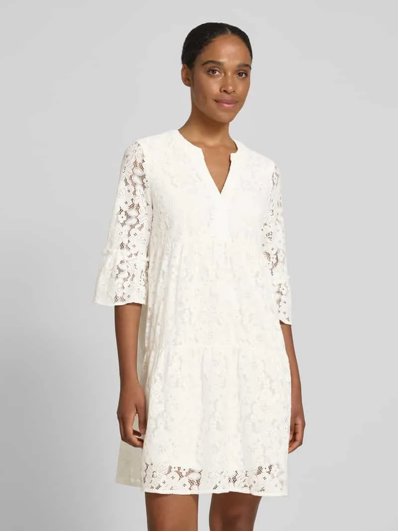Vero Moda loose fit kanten jurk van katoenmix model 'HONEY' wit, foto 4