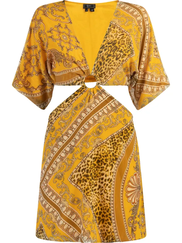 Faina Mini-jurk met uitsparingen Dames geel, foto 2