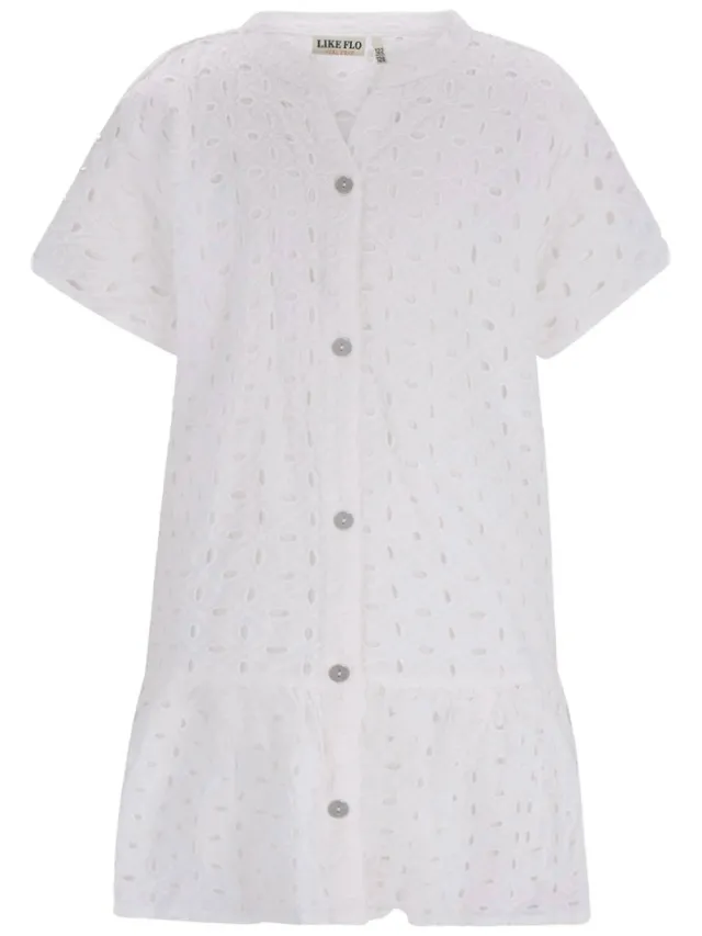 Like Flo A-lijn jurk broderie wit