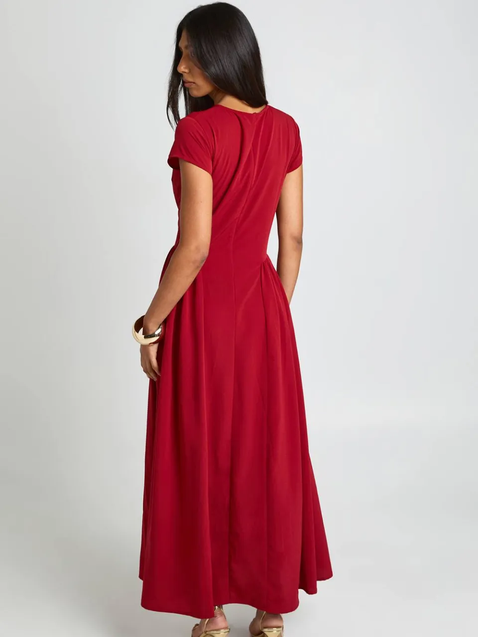 boohoo Dames Lange Getextureerde Volumineuze Rok Midaxi Jurk merlot, foto 3