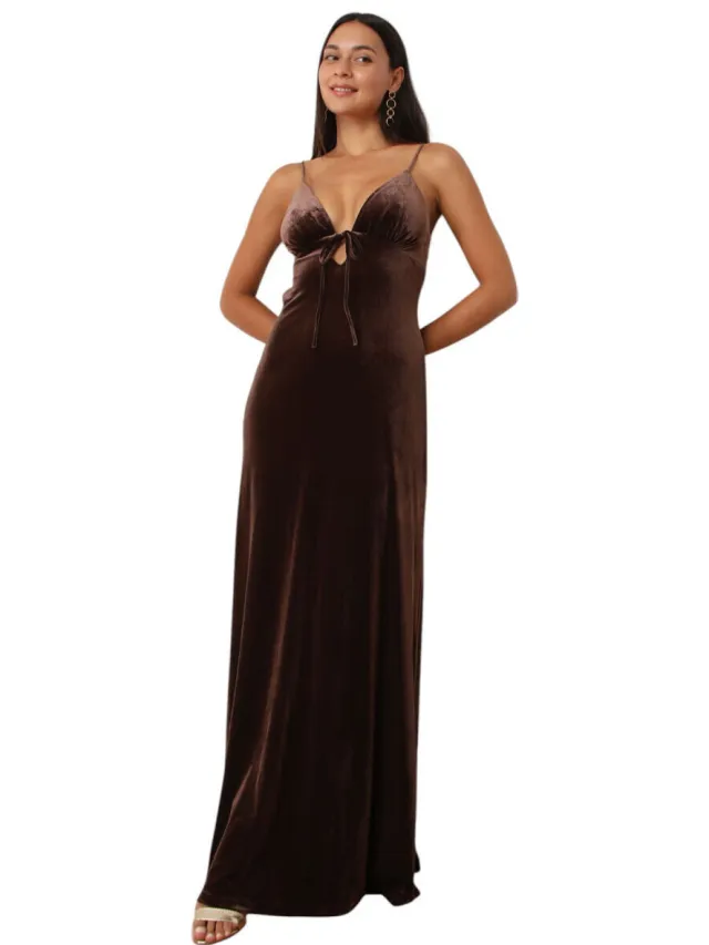 La Modeuse Lange Jurk La Modeuse 76022_P179985 Bruin