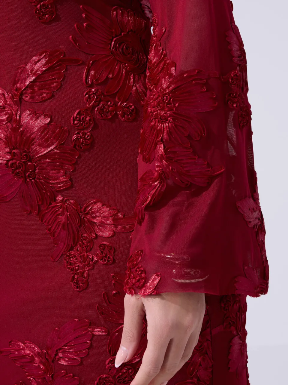 Yours London Rode Maxijurk Met Bloemen-56 rood, foto 5