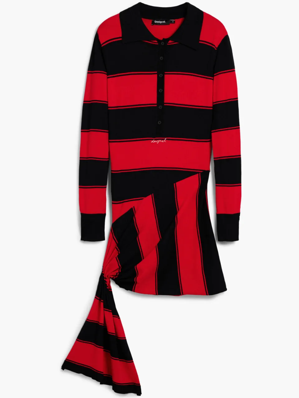 Desigual gestreepte korte jurk rood, foto 2