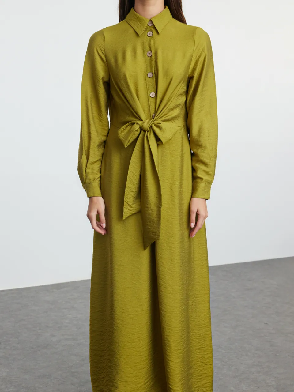 Trendyol Modest Dames Kaki Maxi Lang Avond / Dagelijks Recht Modest Jurken, foto 2