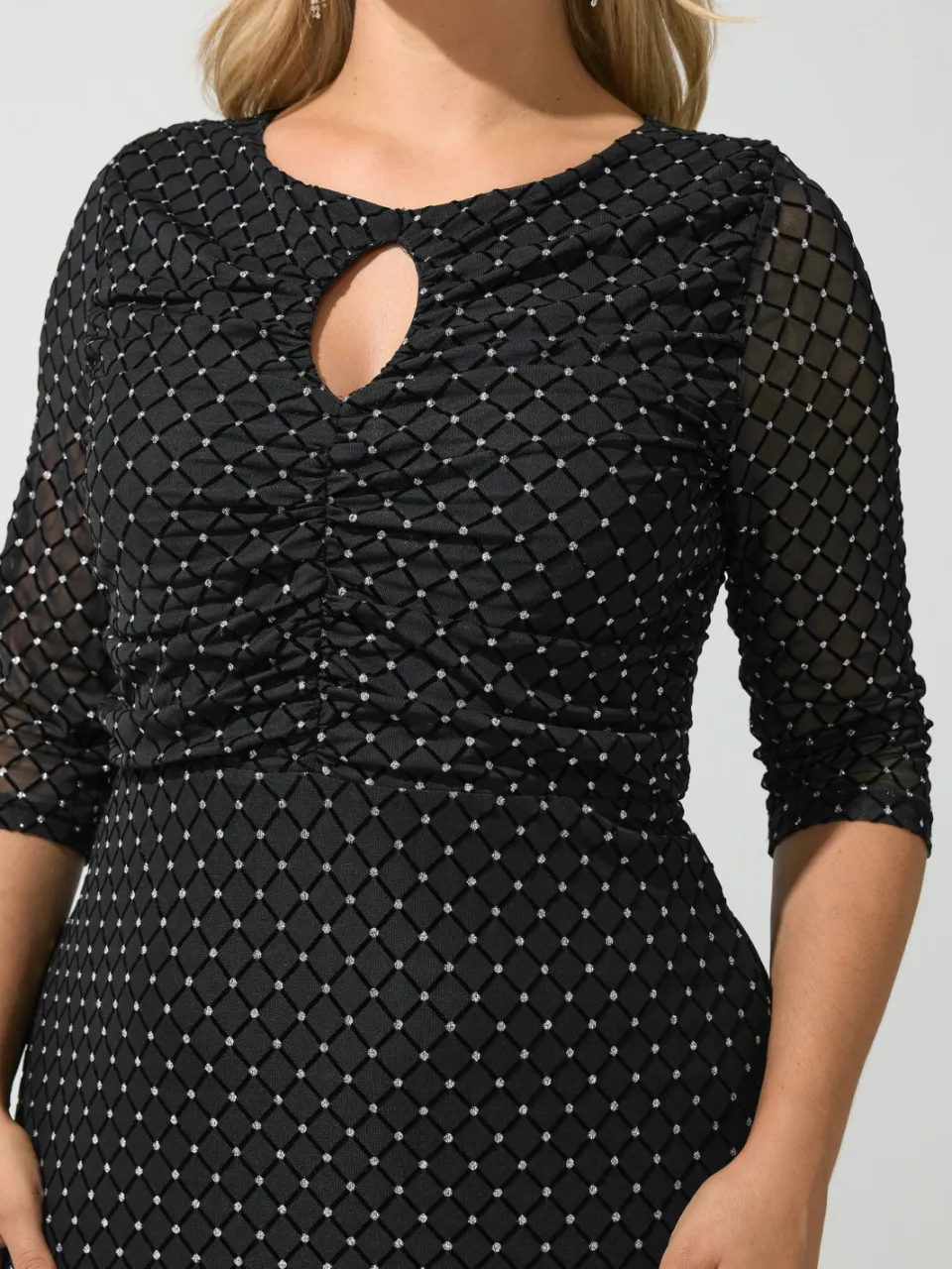 Yours London Yours Zwarte Maxijurk Met Glittersize 50, foto 4