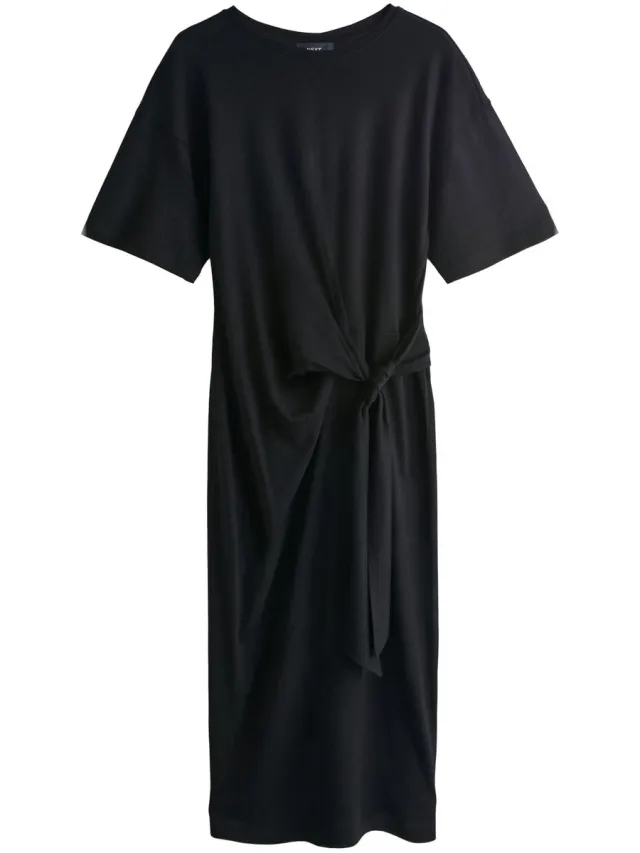 Next Dames - Midi-T-shirtjurk met strikceintuur - Zwart Black