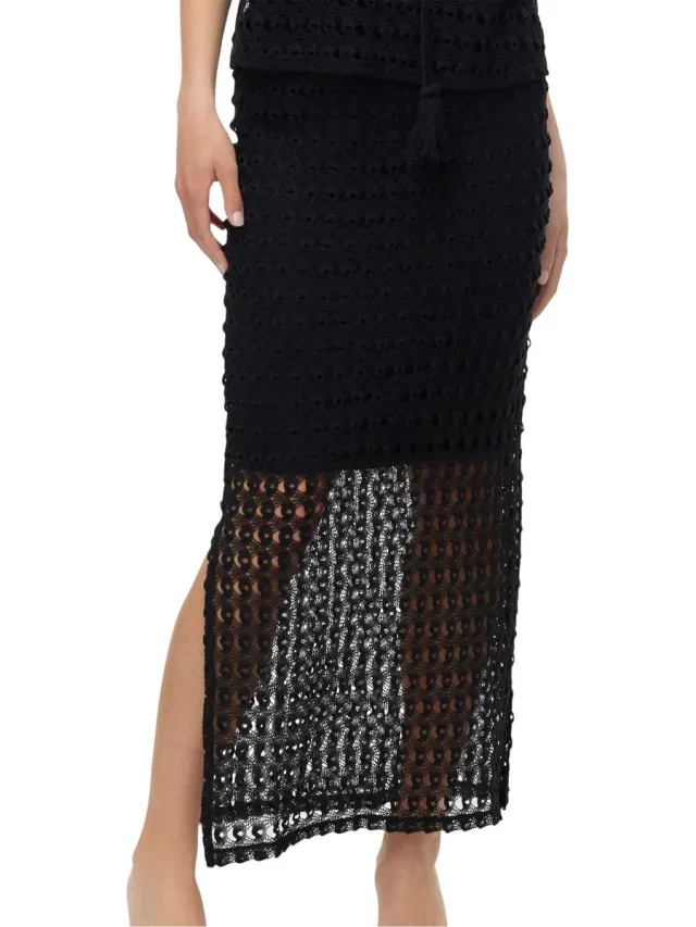 Vero Moda Dylie HW Long Woven Rok Dames zwart