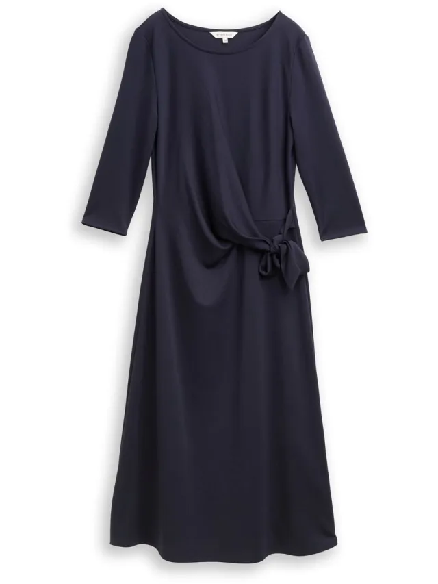 Tom Tailor Jersey midi-jurk met knoopdetail - Lunar Eclipse