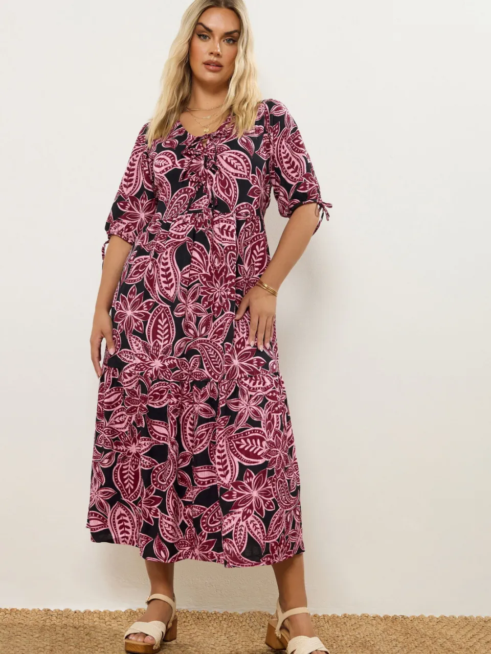 Yours Roze Maxijurk Met Paisley Strikdetail-52, foto 4