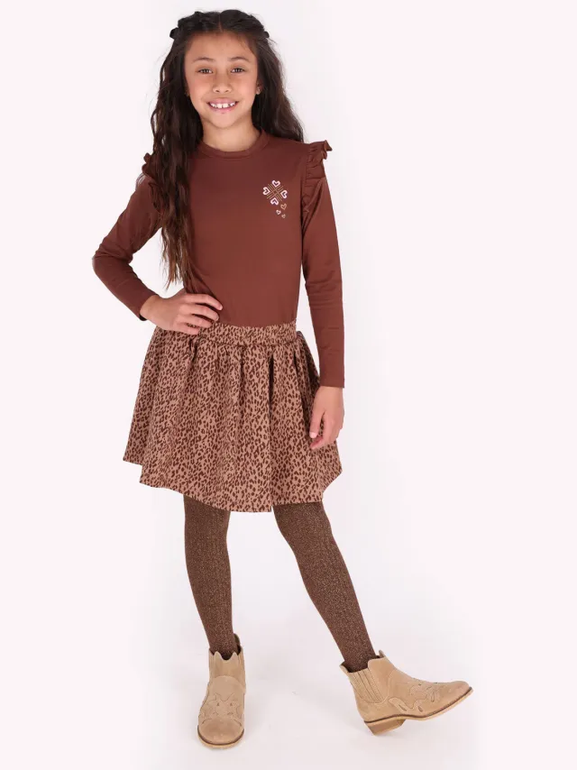 B.Nosy midi jurk met panterprint bruin
