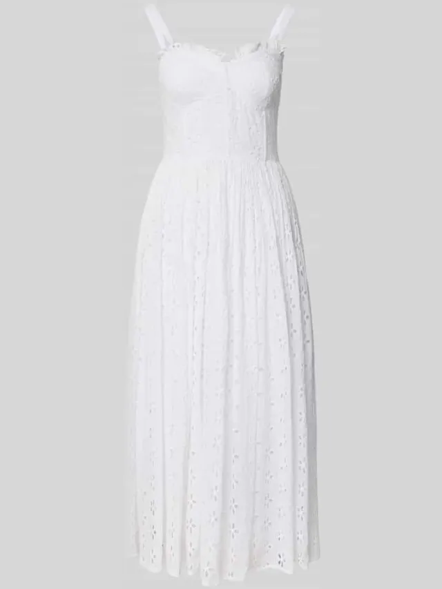Lace & Beads midi-jurk met all-over broderie anglaise offwhite, foto 2
