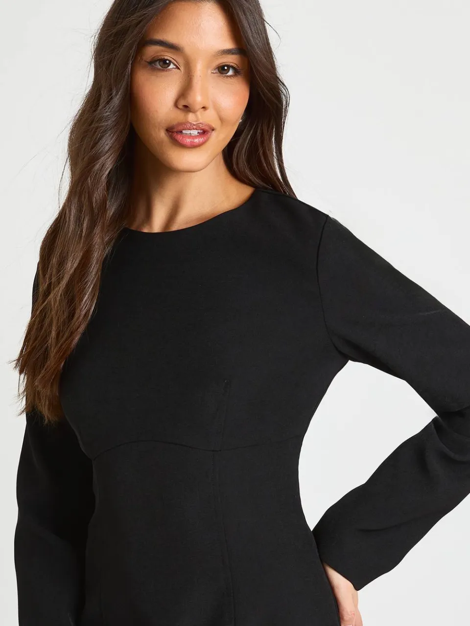 boohoo Dames Lange Mouwen Getailleerde Shift Jurk zwart, foto 2