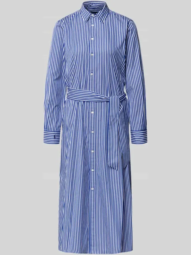 Polo Ralph Lauren overhemdjurk met strikceintuur Marineblauw