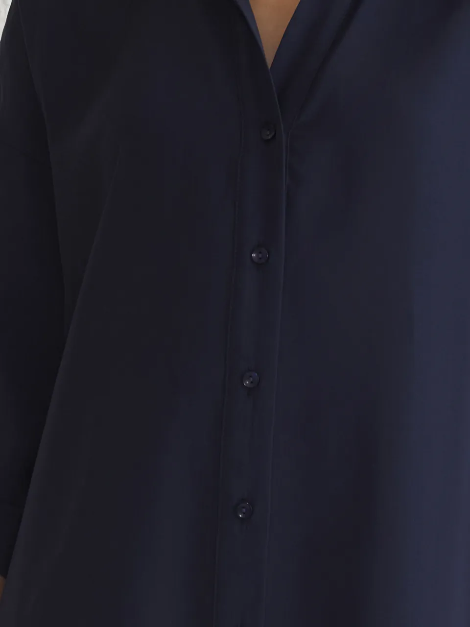 Trendyol TRENDYOLMİLLA Dames Donkerblauw Effen Midi Driekwart mouw Casual Blousejurk Jurken marineblauw/blauw, foto 2