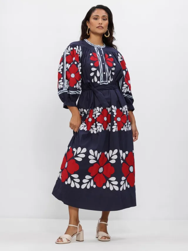 Antik batik Dames Jurken Oxo Dress - Donkerblauw