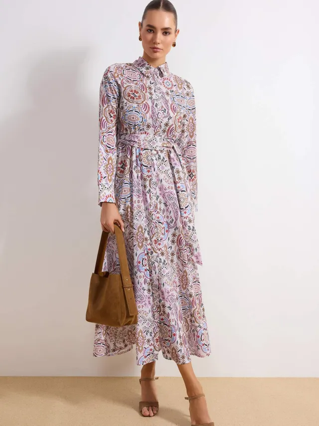Turkishsouq Lange maxi-jurk met bloemenprint voor dames, casual/dagelijks, A-lijn model, geschikt voor hijab. Veelkleurig