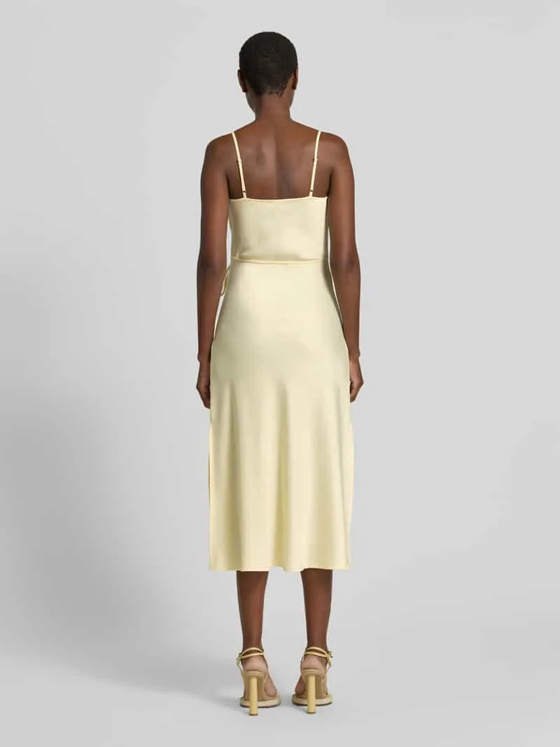 Yas midi-jurk met stretch model 'THEA' geel, foto 3