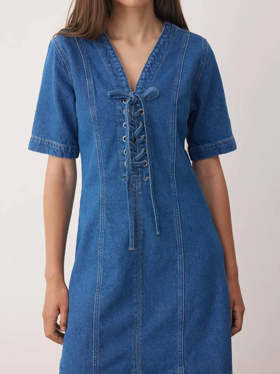 Trendyol TRENDYOLMİLLA Dames Blauw Effen Kort / Mini Kort Casual A-lijn Jurken, foto 2