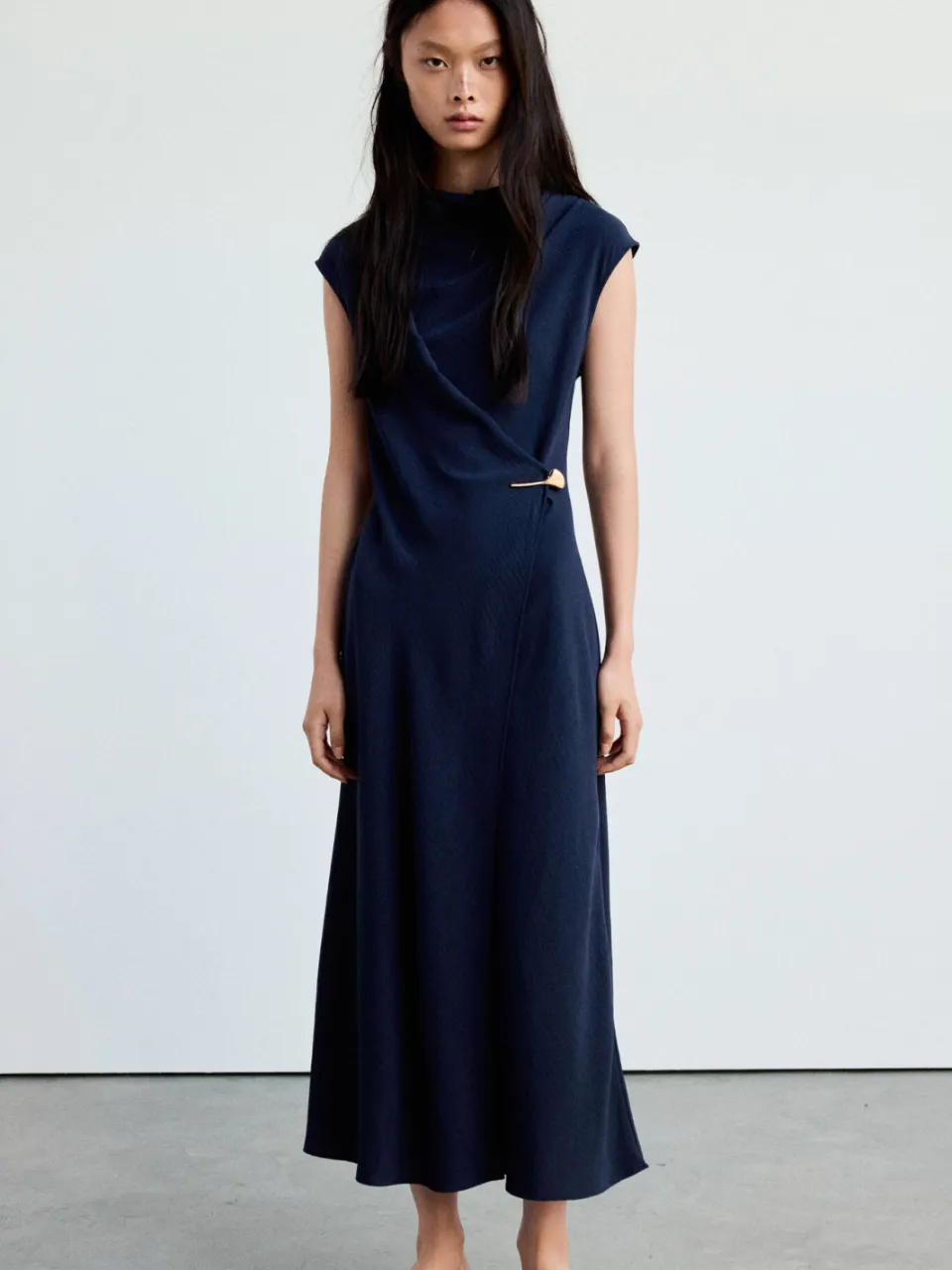 Mango midi jurk - donkerblauw