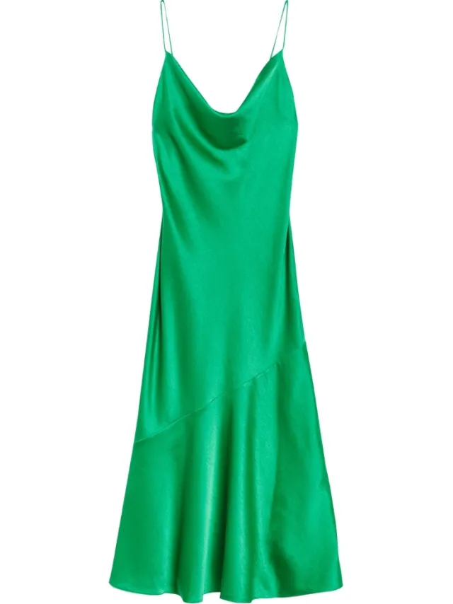 Ted Baker Tunca Satijnen Avondjurk Met Colkraag, Groen, Midi-lengte, foto 2