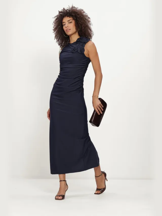 Y.A.S. YAS Dames Jurken Yasdona Sl Long Dress - Show - Donkerblauw