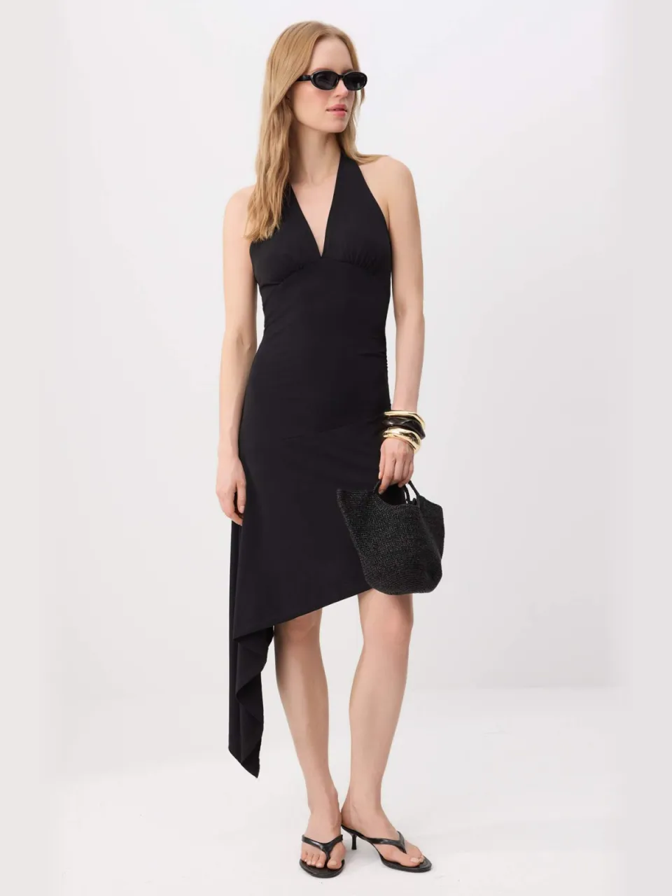 Trendyol TRENDYOLMİLLA Dames Zwart Effen Kort / Mini Mouwloos Bodycon Jurken