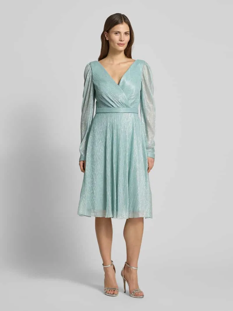 TROYDEN COLLECTION Jurk in wikkellook Mintgroen