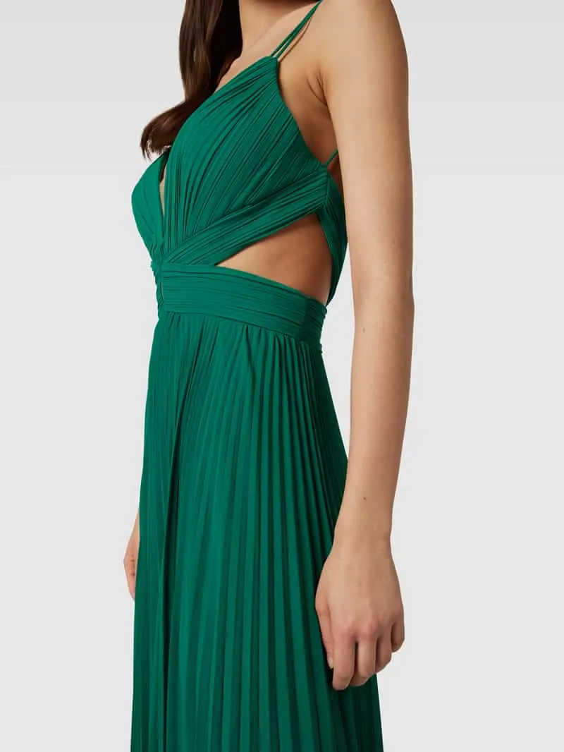 LUXUAR FASHION Avondjurk met plissévouwen groen, foto 3