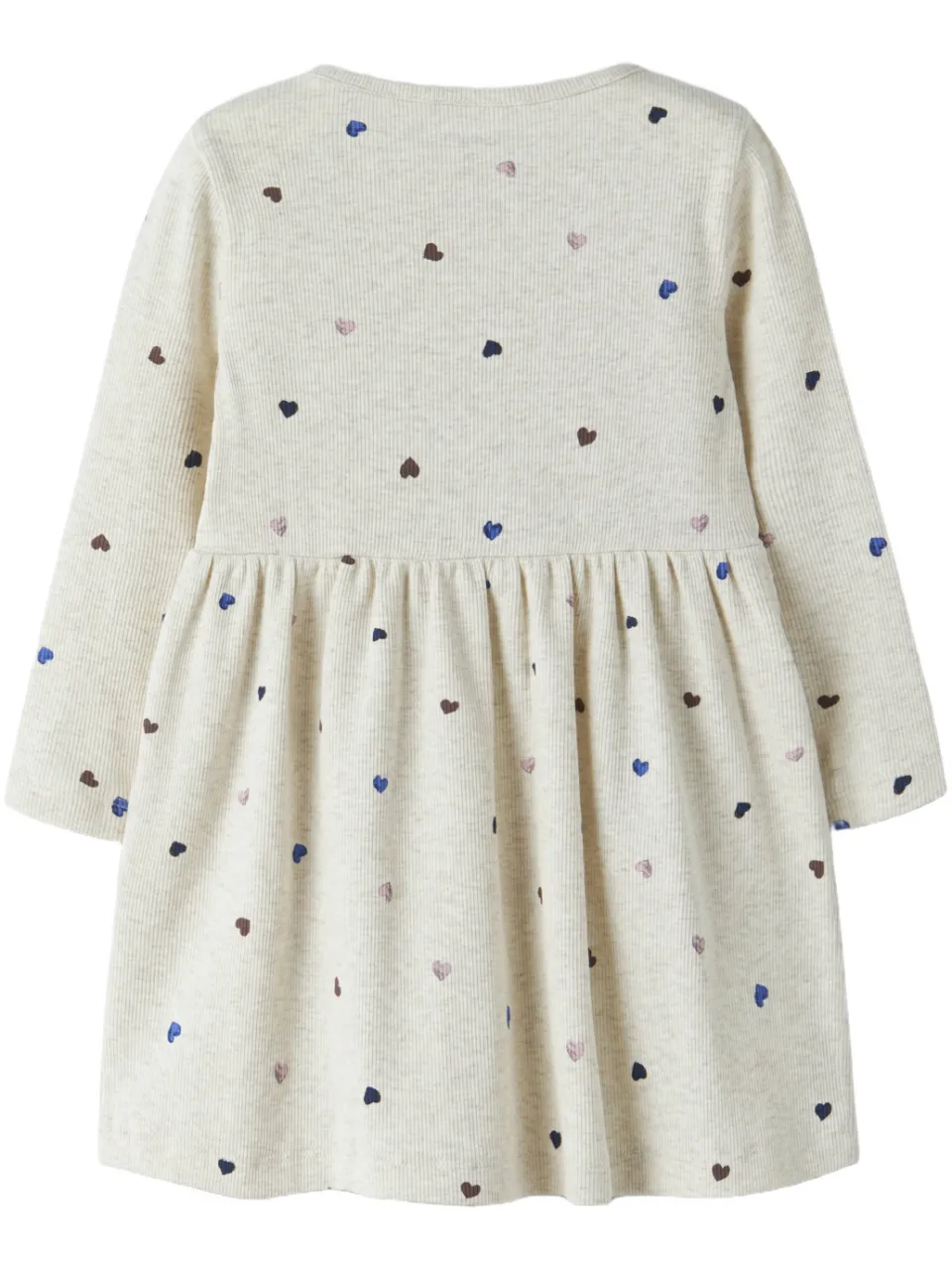NAME IT MINI gebreide jurk met hartjes beige, foto 2