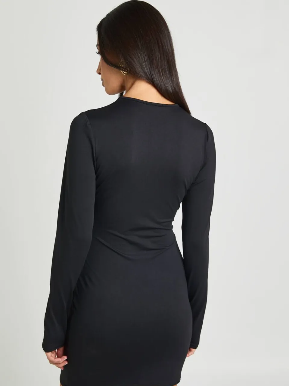 boohoo Dames Superzachte Mini-jurk Met Lange Mouwen zwart, foto 3