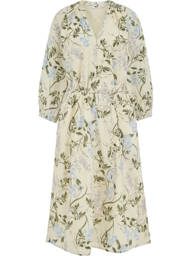 WE Fashion Dames midi jurk met print Ecru