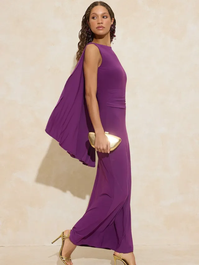 Trendyol TRENDYOLMİLLA Dames Paars Effen Maxi Mouwloos Stijlvol/Avond Recht Avond & Gala Jurk, foto 2