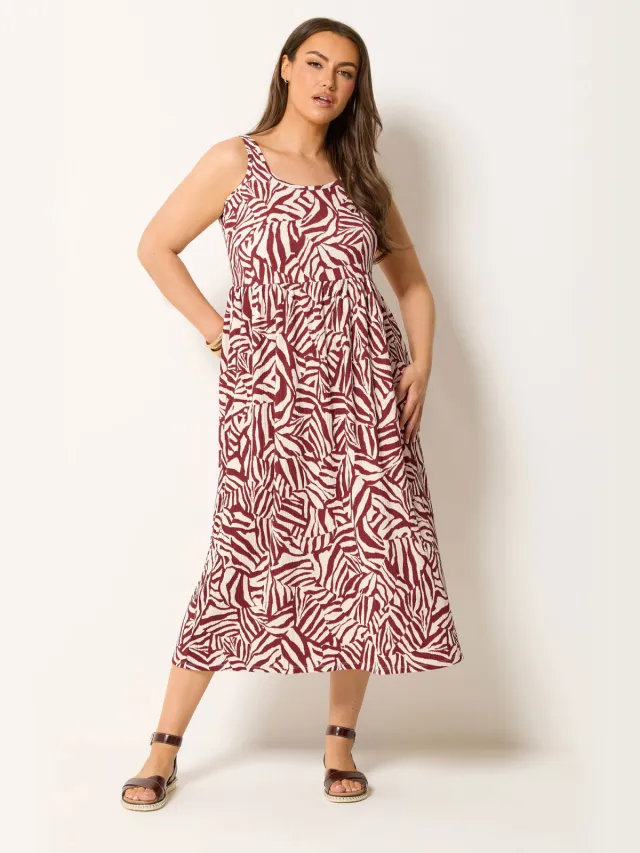Yours Oranje Jurk Met Zebraprint En Textuur Orange