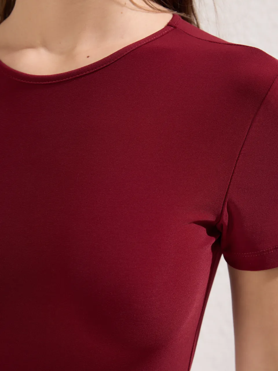 Trendyol TRENDYOLMİLLA Dames Bordeaux Effen Maxi Kort Casual A-lijn Jurken, foto 2